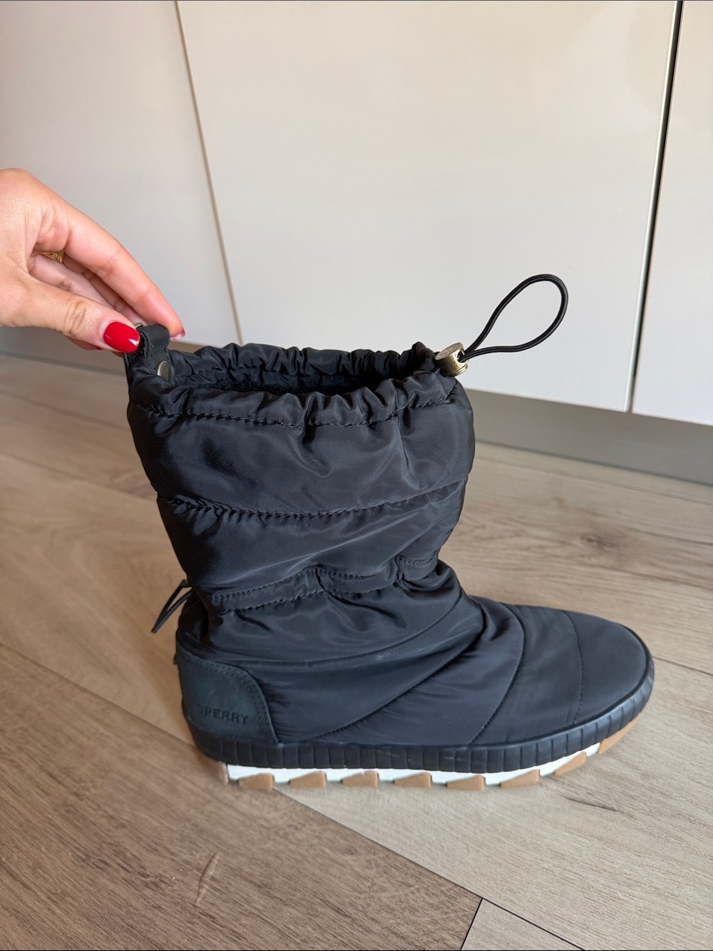 Sperry Black Quilted Pull-On Winter Boot